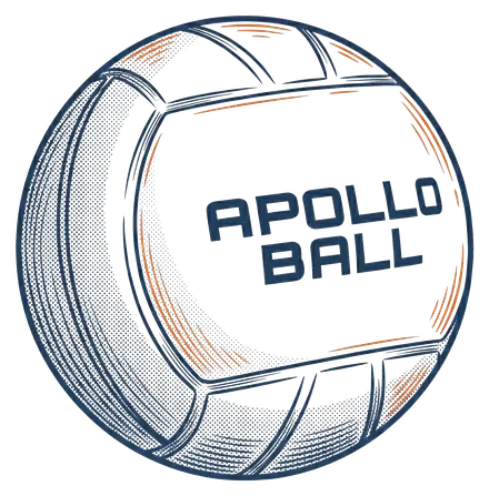 Engraving-style line drawing of the Apollo Ball